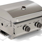 PORTABLE STAINLESS STEEL TABLETOP PROPANE GRILL – 2 & 3 BURNER OUTDOOR BBQ OPTIONS
