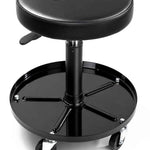 Pneumatic Rolling Mechanic Stool with Wheels – Adjustable Height Shop Stool with Tool Tray, 360° Swivel Seat for Garage & Workshop