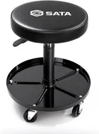 Pneumatic Rolling Mechanic Stool with Wheels – Adjustable Height Shop Stool with Tool Tray, 360° Swivel Seat for Garage & Workshop