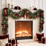 CHRISTMAS GARLAND WITH LIGHTS – PRE-LIT HOLIDAY GREENERY