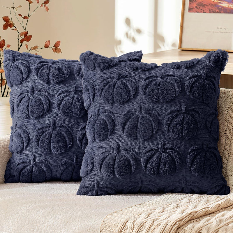 Pumpkin Pillow Covers Set of 2 | 3D Fall Decorative Covers