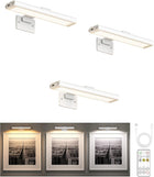 Rechargeable Picture Lights for Wall, 3-Pack — Round or Rectangular