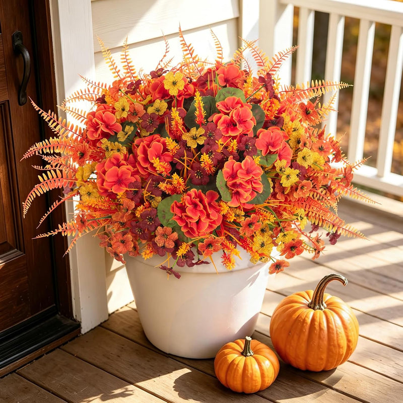 Artificial Flowers for Outdoors – UV-Resistant, 12 Bundles