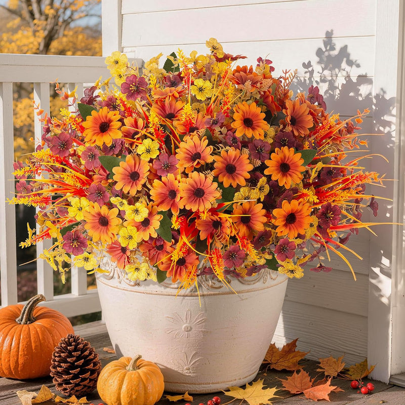 Artificial Flowers for Outdoors – UV-Resistant, 12 Bundles