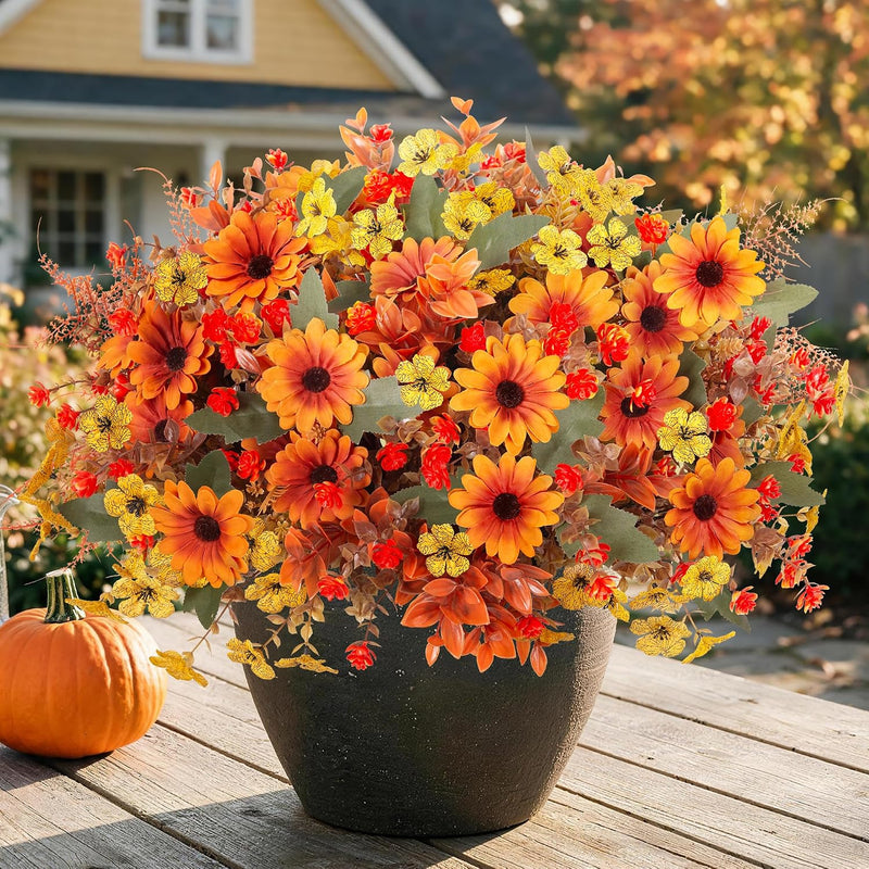Artificial Flowers for Outdoors – UV-Resistant, 12 Bundles