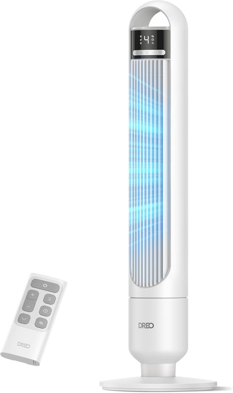 Tower Fan With Remote – 90° Oscillation, 36″ & 42″ - 36" Ice White – 4 Speed