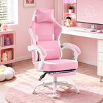 Pink Gaming Chairs – High-Back Reclining Styles with Footrest & Lumbar Support
