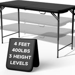4 ft Adjustable-Height Folding Camping Table