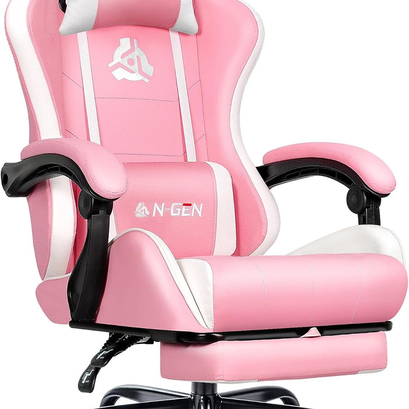 Pink Gaming Chairs – High-Back Reclining Styles with Footrest & Lumbar Support