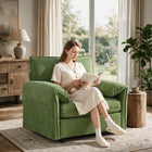 Swivel Vanity Chair with Storage - 18.5" Velvet Makeup Stool with Hidden Compartment, 350 lb, No Assembly