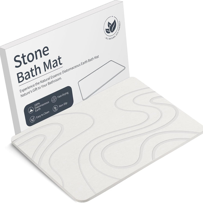 Stone Bath Mat – Quick-Dry, Non-Slip Pad Included