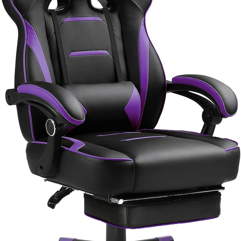 Big & Tall Gaming Chair with Footrest – Reclining Ergonomic PU Leather Computer Chair