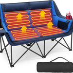 Double Heated Camping Chair with 3 Heat Levels & USB Power Pocket