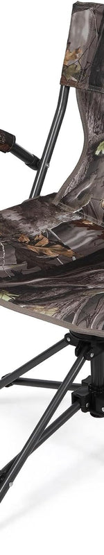 Camo swivel hunting chair with armrests and all-terrain swivel base - Camo Swivel 21" x 17" x 33" 500 lb