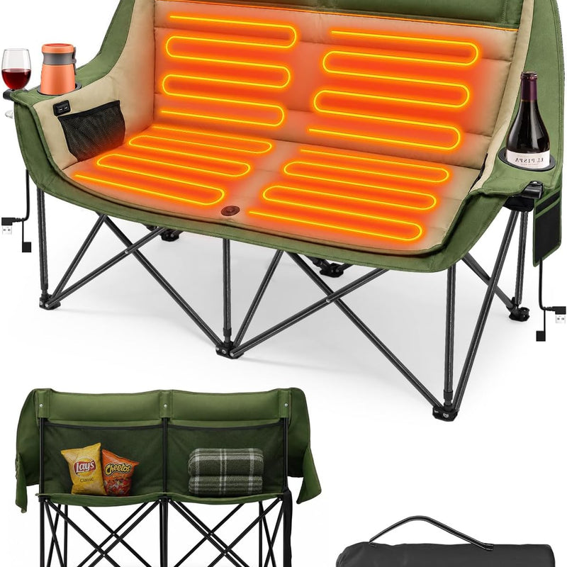 Heated Camping Chair – Single Chair & Double Loveseat Options