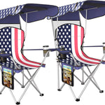 Camping Chair with Canopy – 2-Pack Folding Outdoor Chairs