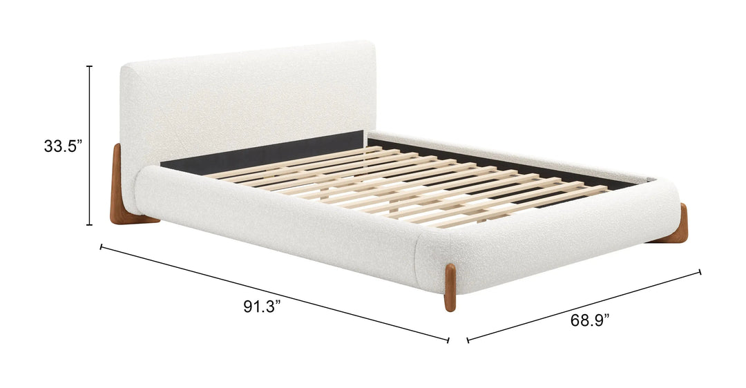 Baris Queen Bed Ivory