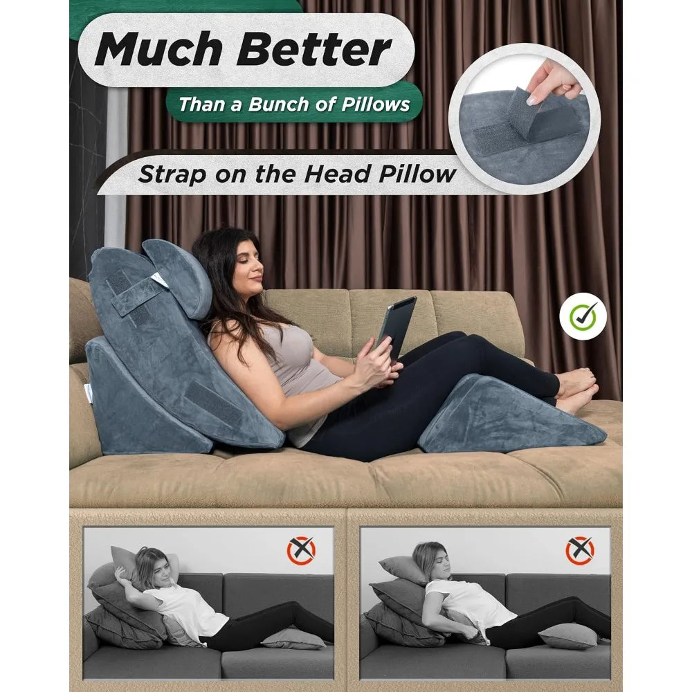 Bed Wedge Pillow Set