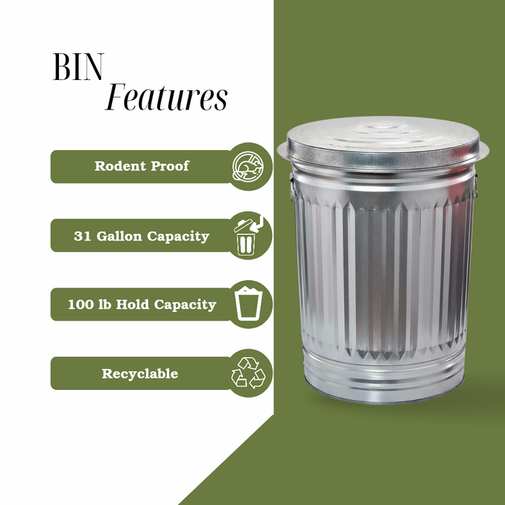 31-Gallon Steel Trash Can