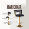 Modern Bar chair(set of 2 ) with golden color iron tube legs, soft cushions and comfortable backrest, suitable for dining room, living room, cafe,Bar stool,black velvet