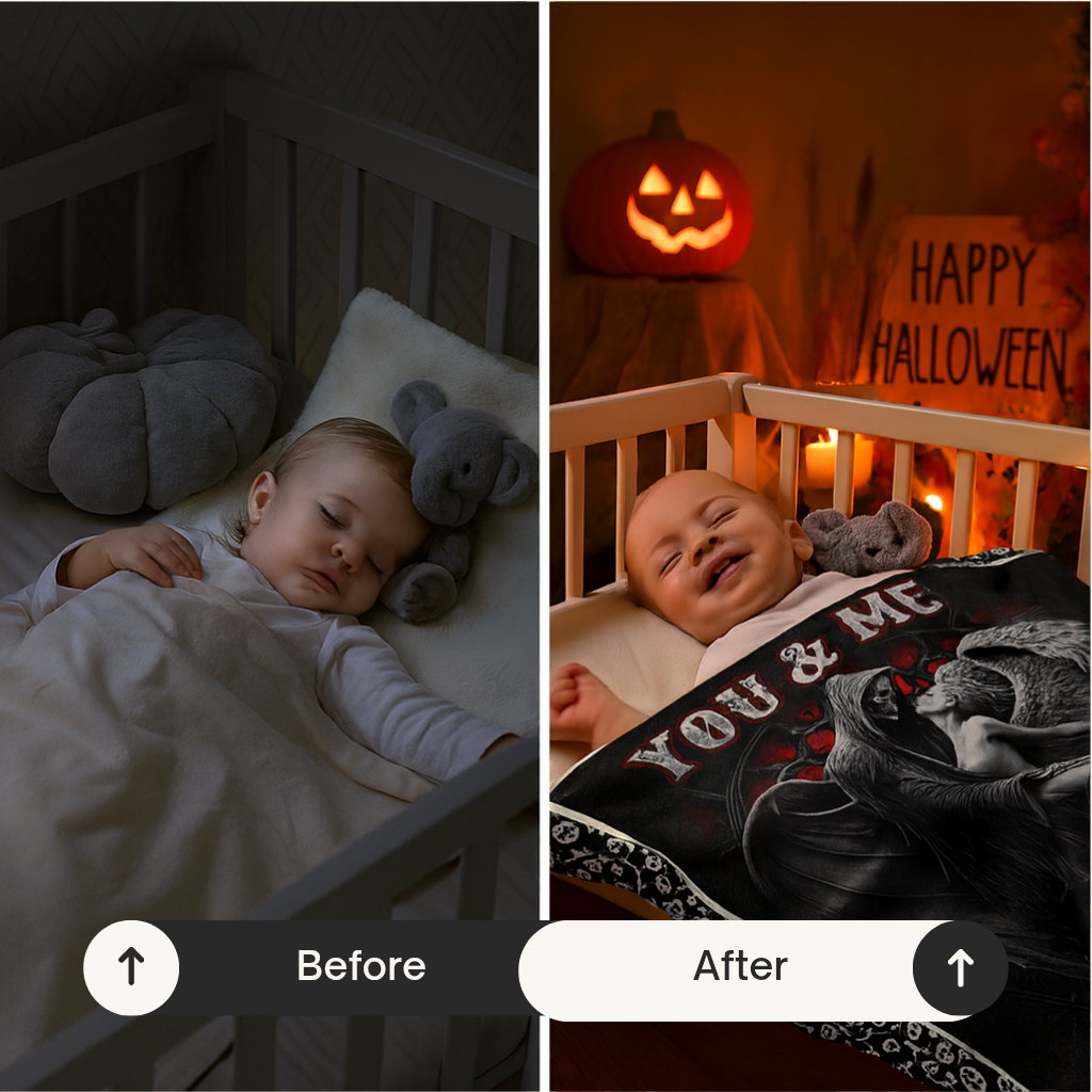 Halloween Skeleton & Ghost Flannel Blanket – Festive Soft Comfort | Seasonal Throw Blanket | Trufairs