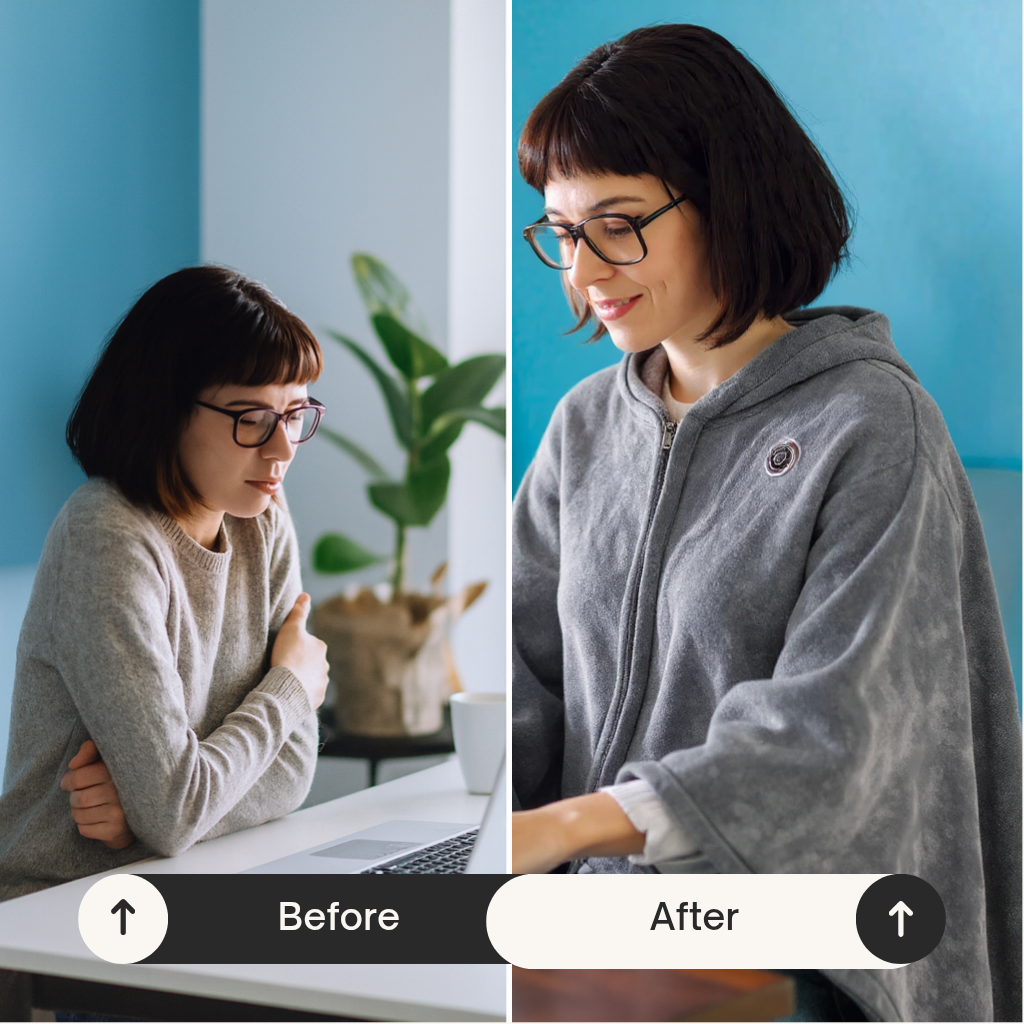 USB Heated Poncho Shawl Blanket – Zippered Portable Warmth | 59x31in Washable Throw | Trufairs