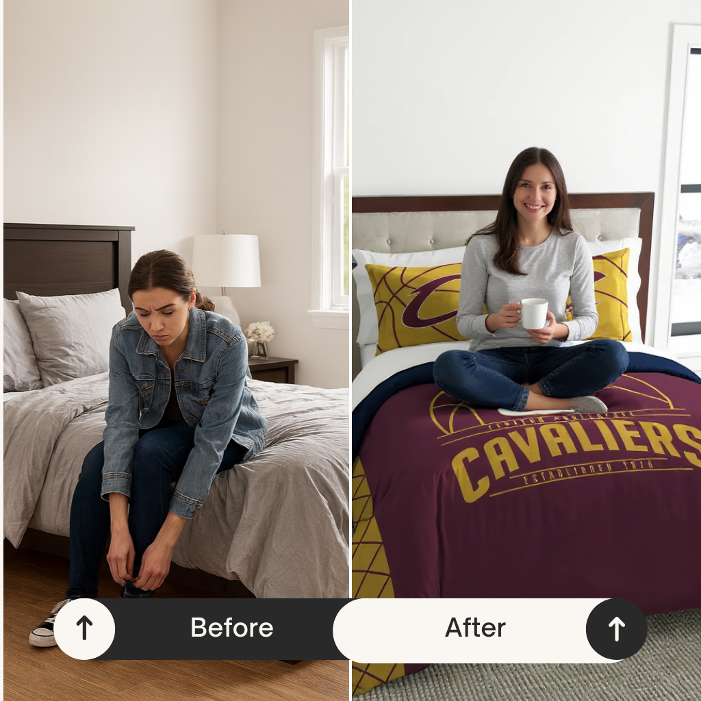 Cavaliers Official NBA Reverse Slam Full/Queen Comforter & Sham Set – Team Pride Bedding | Trufairs