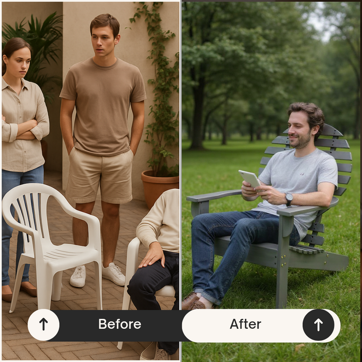 Patio Adirondack Chair – Solid Acacia Wood, Gray Finish | Durable Outdoor Lounge Chair | Trufairs