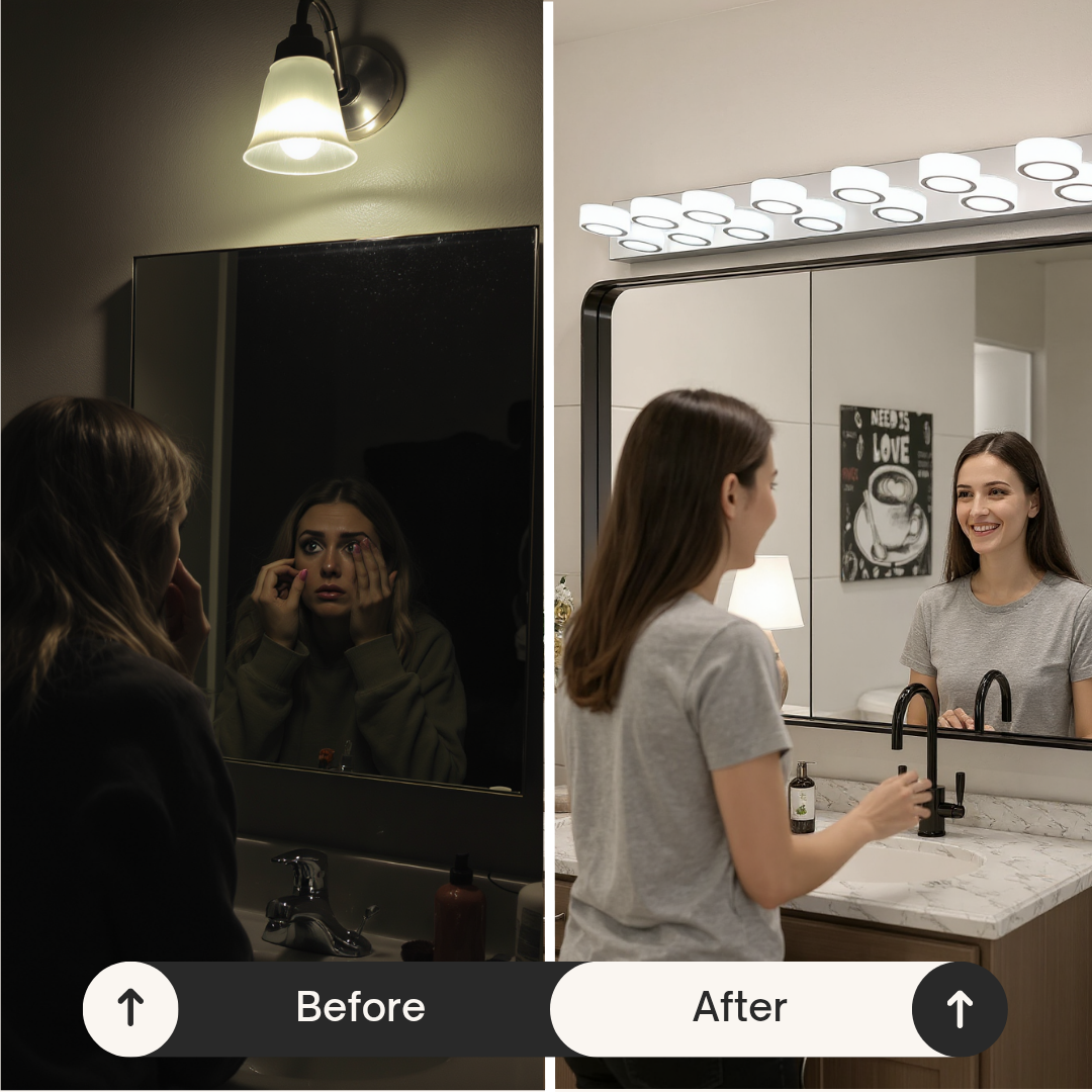 Modern 7-Light LED Vanity Light Fixture – Chrome Finish with Acrylic Light Shade | Dimmable Bathroom Wall Sconce | Trufairs