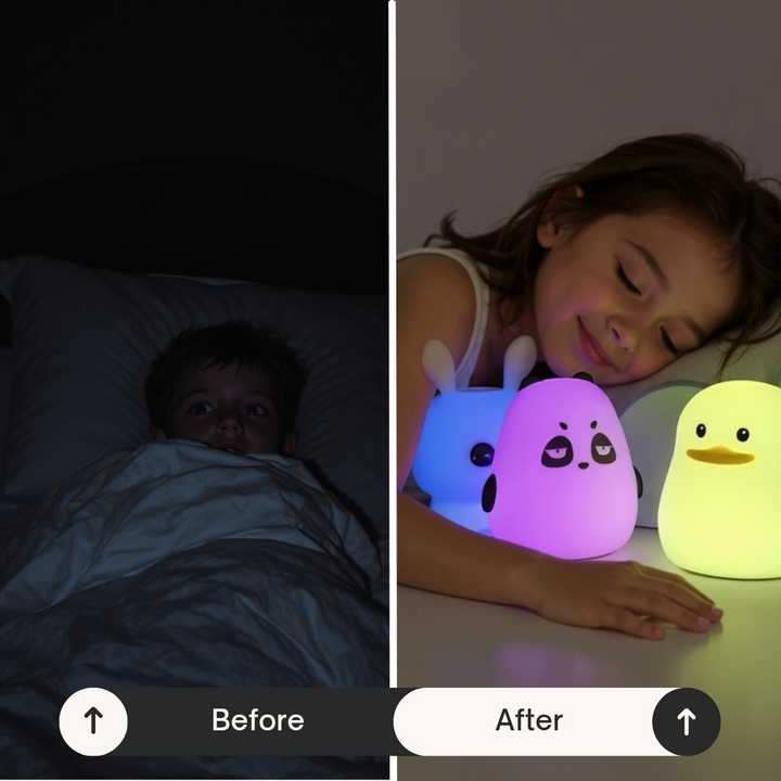 LED Animal Silicone Night Light – Bunny, Fat Bear, Chestnut Bear, Duck | Rainbow Color-Changing, Pat Control, USB Rechargeable (Random Color) | Trufairs