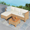 Wicker Patio Furniture Set, 3 Piece All-Weather Outdoor Patio Conversation Set, Outside L-Shaped Sectional Sofa Couch with