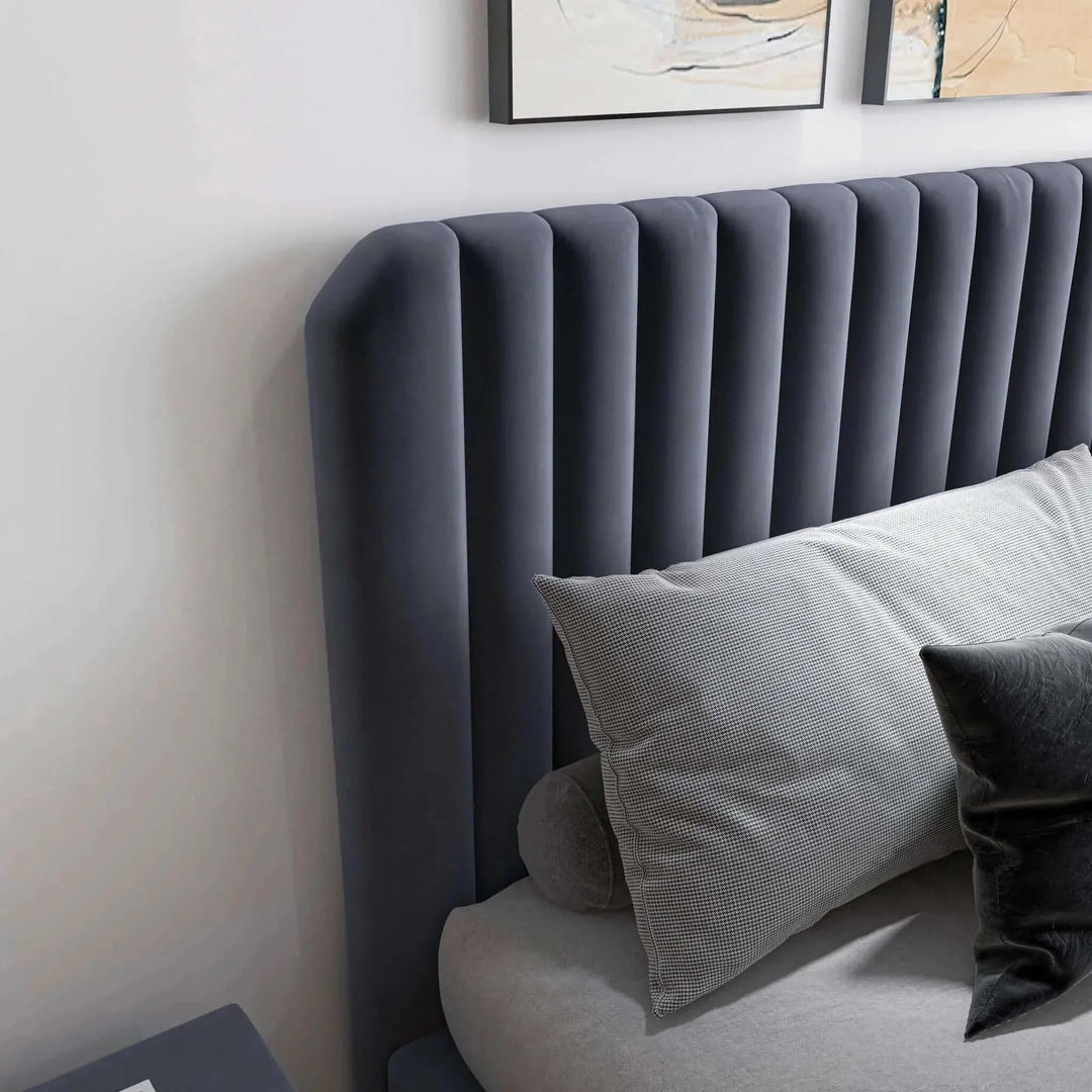 Bethany Upholstered Platform Bed Queen Grey