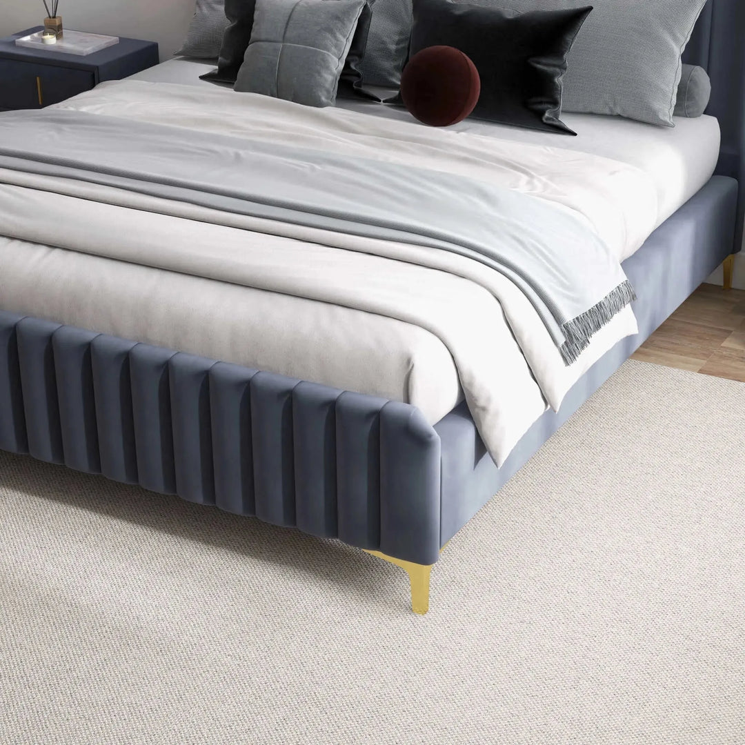 Bethany Upholstered Platform Bed Queen Grey