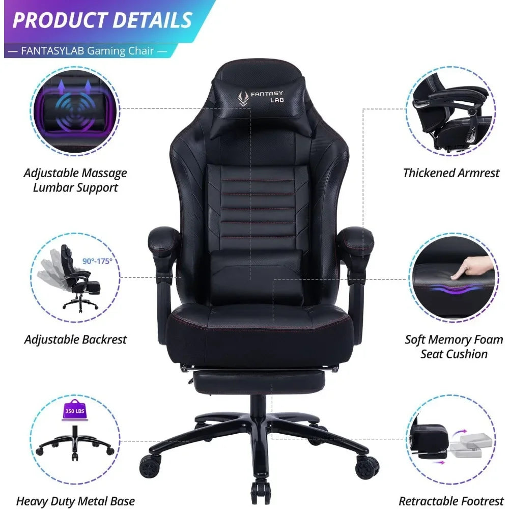 Big and Tall Gaming Chair With Footrest