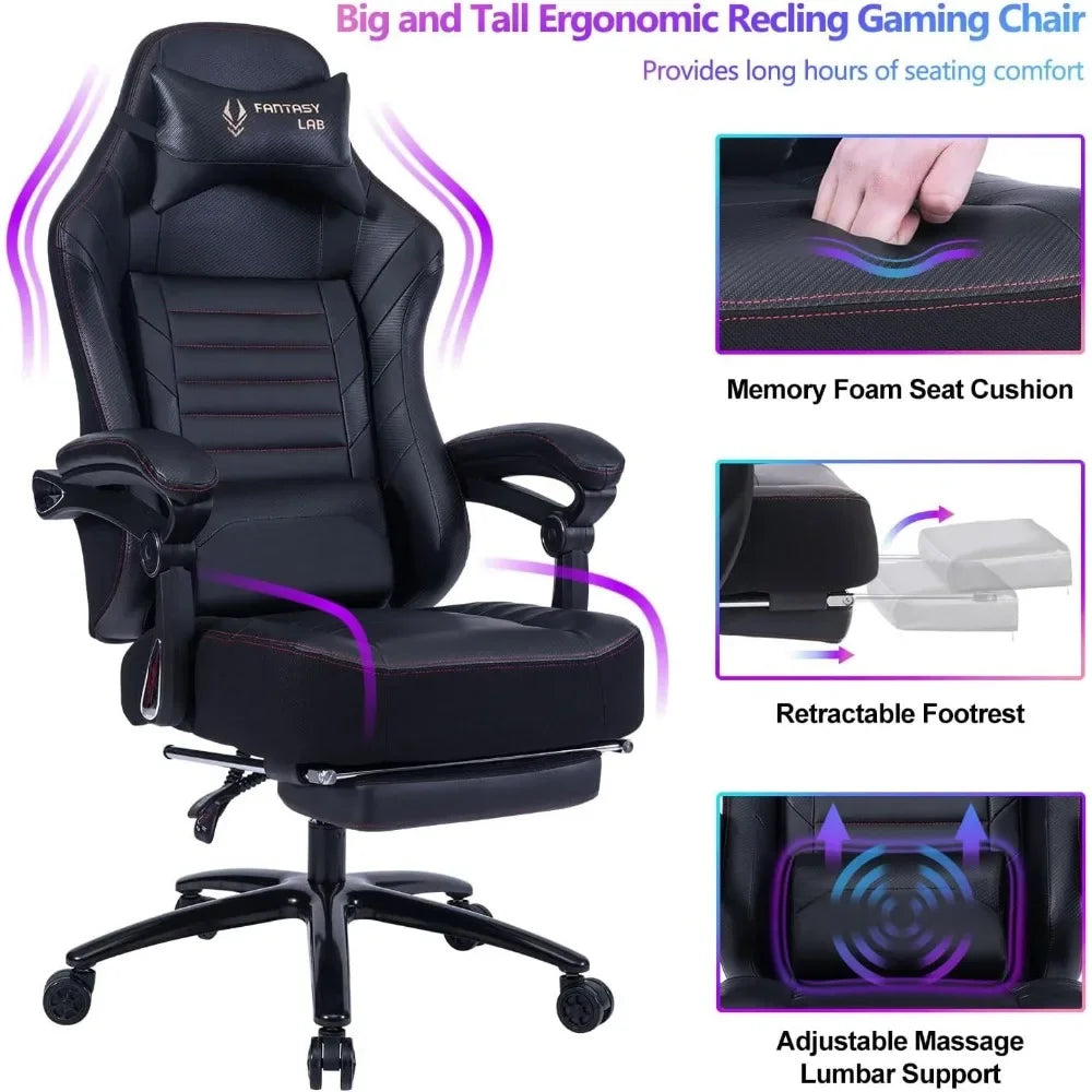 Big and Tall Gaming Chair With Footrest