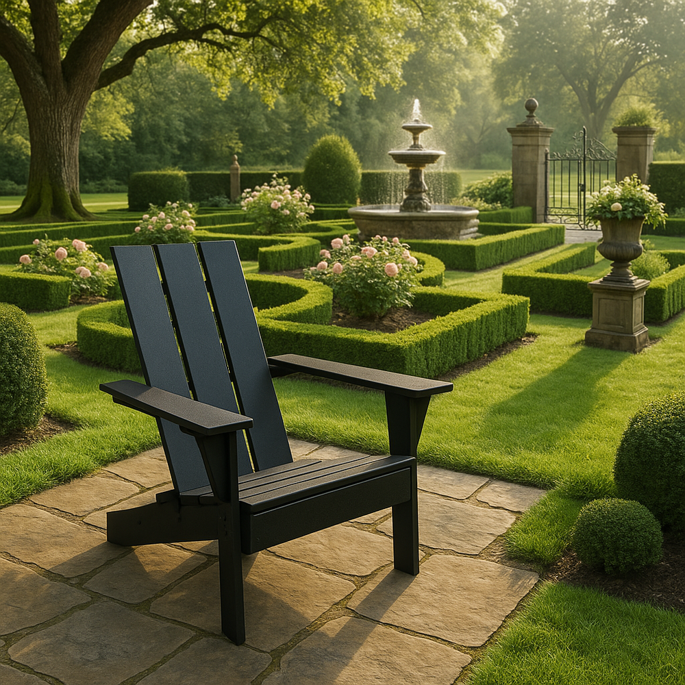 Black HDPE Adirondack Chair