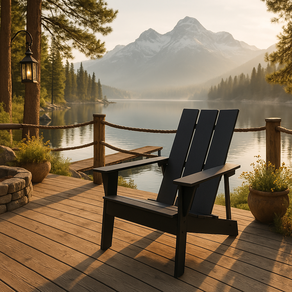 Black HDPE Adirondack Chair