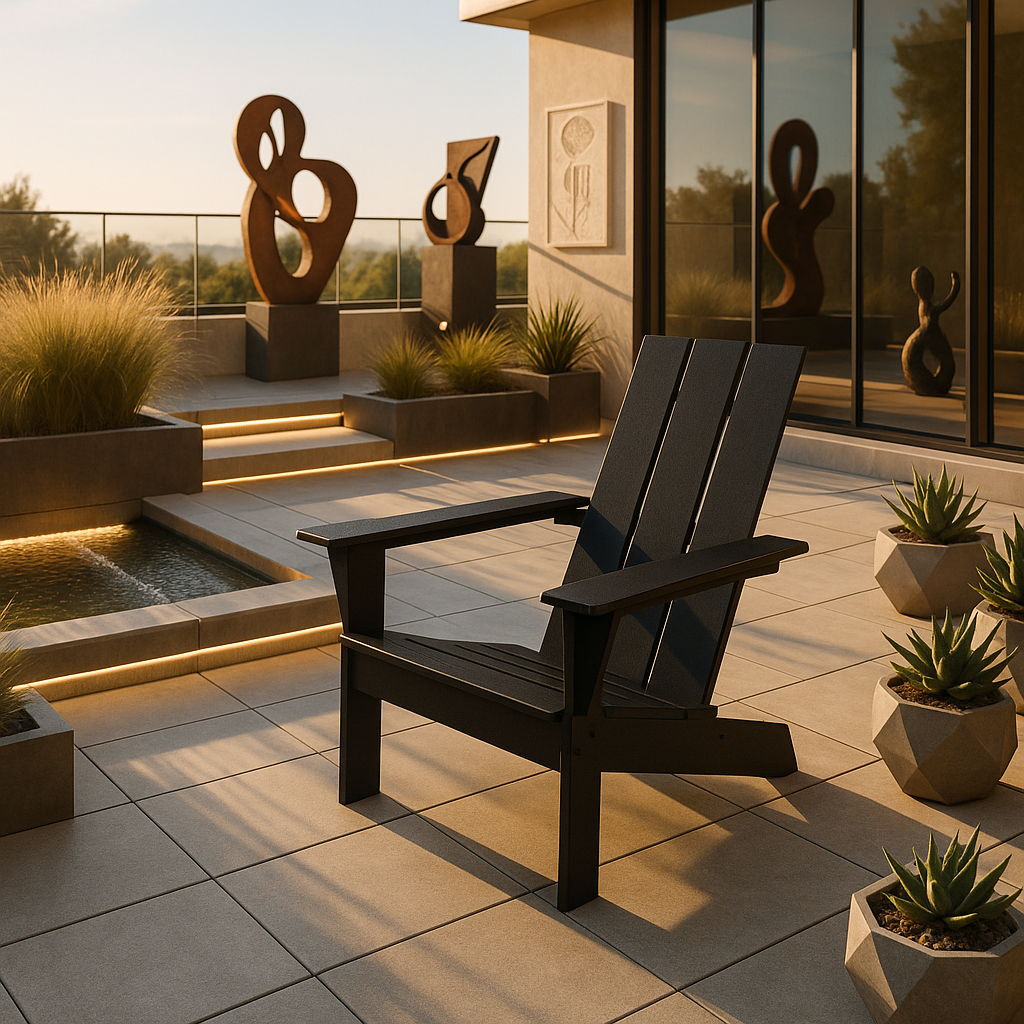 Black HDPE Adirondack Chair