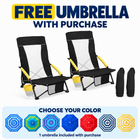 Folding Beach Chairs 2-Pack – Mesh Back with Cup Holders