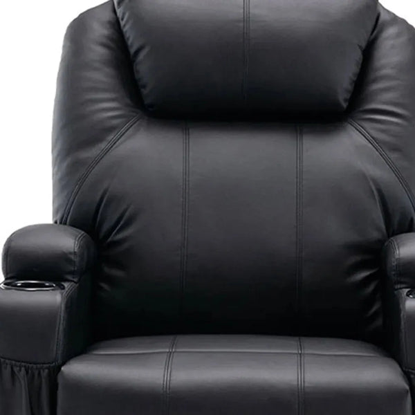 Black Power Heated Massage Lift Assist Recliner