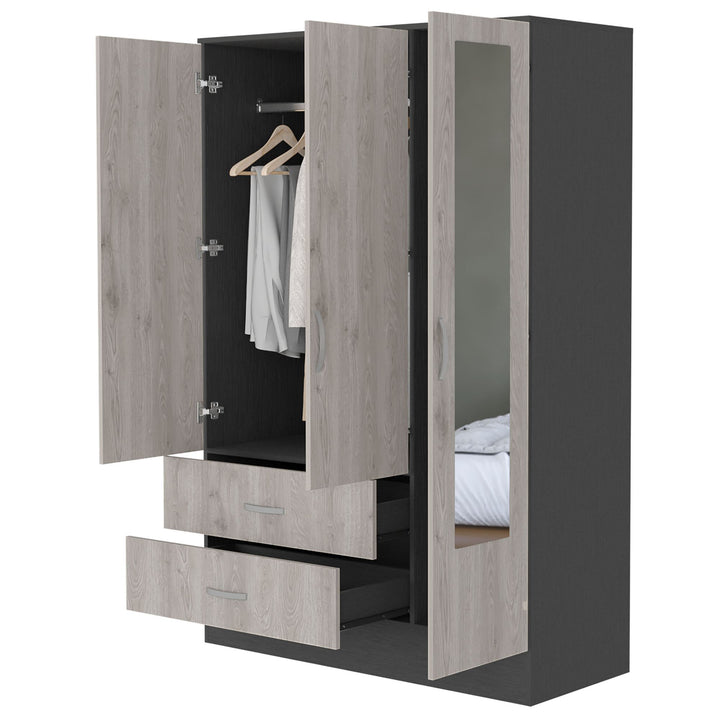 Black Rock Mirrored Armoire
