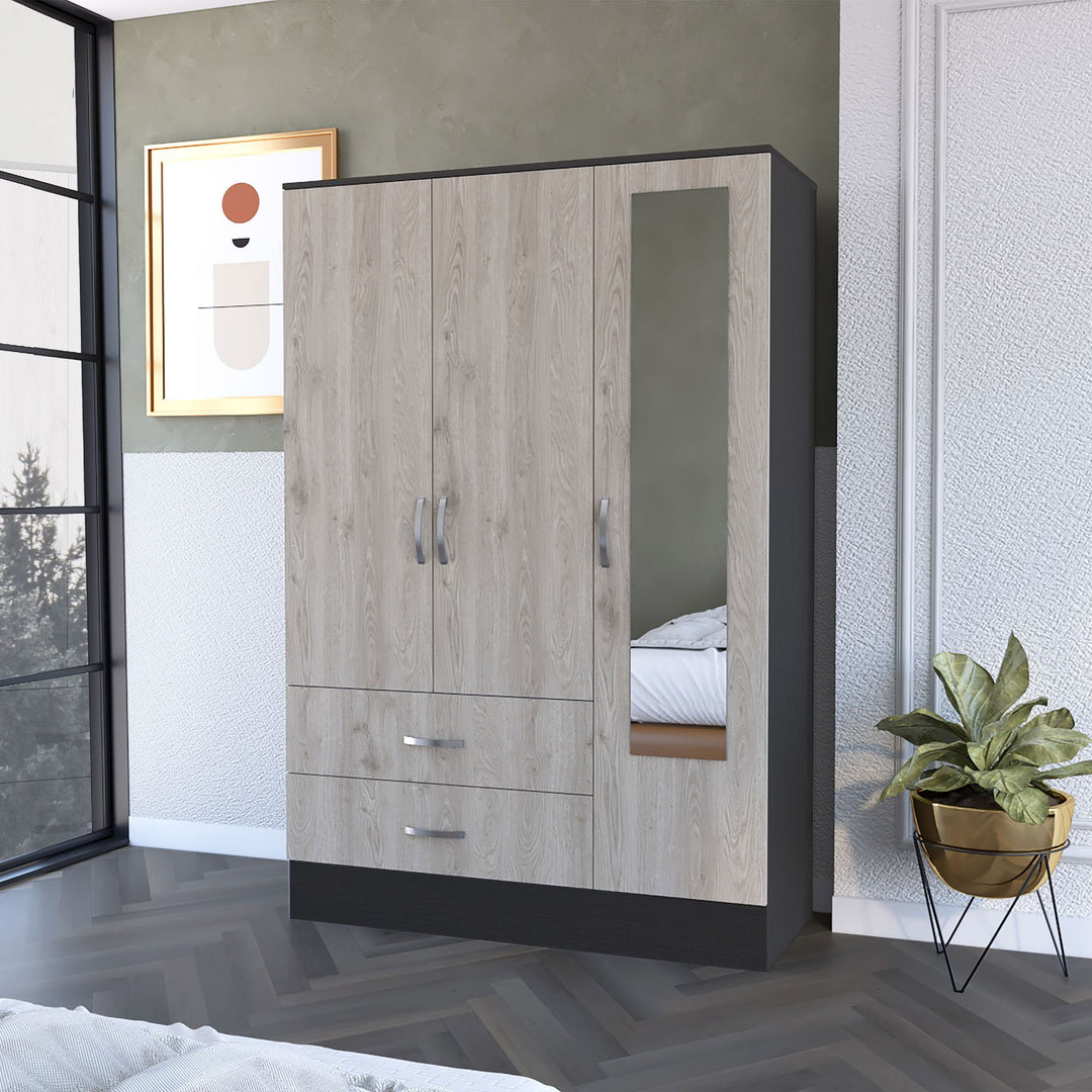 Black Rock Mirrored Armoire