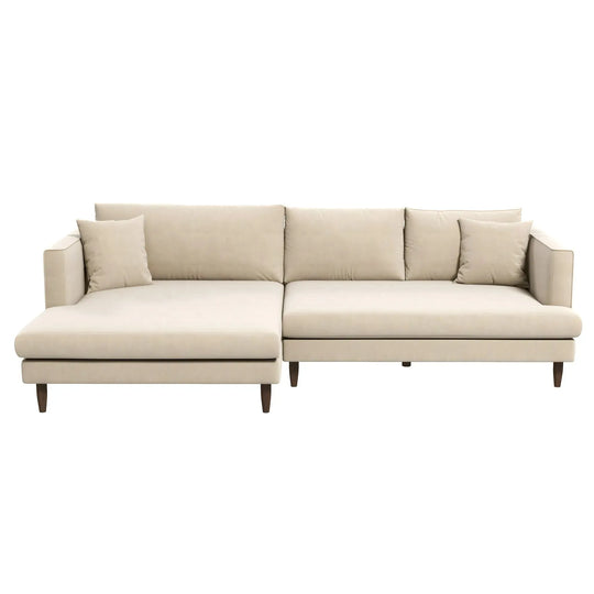 Blake L-Shaped Sectional Sofa Left Facing Cream