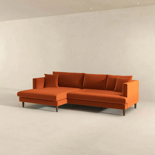 Blake L-Shaped Sectional Sofa Left Facing Orange