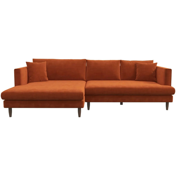 Blake L-Shaped Sectional Sofa Left Facing Orange