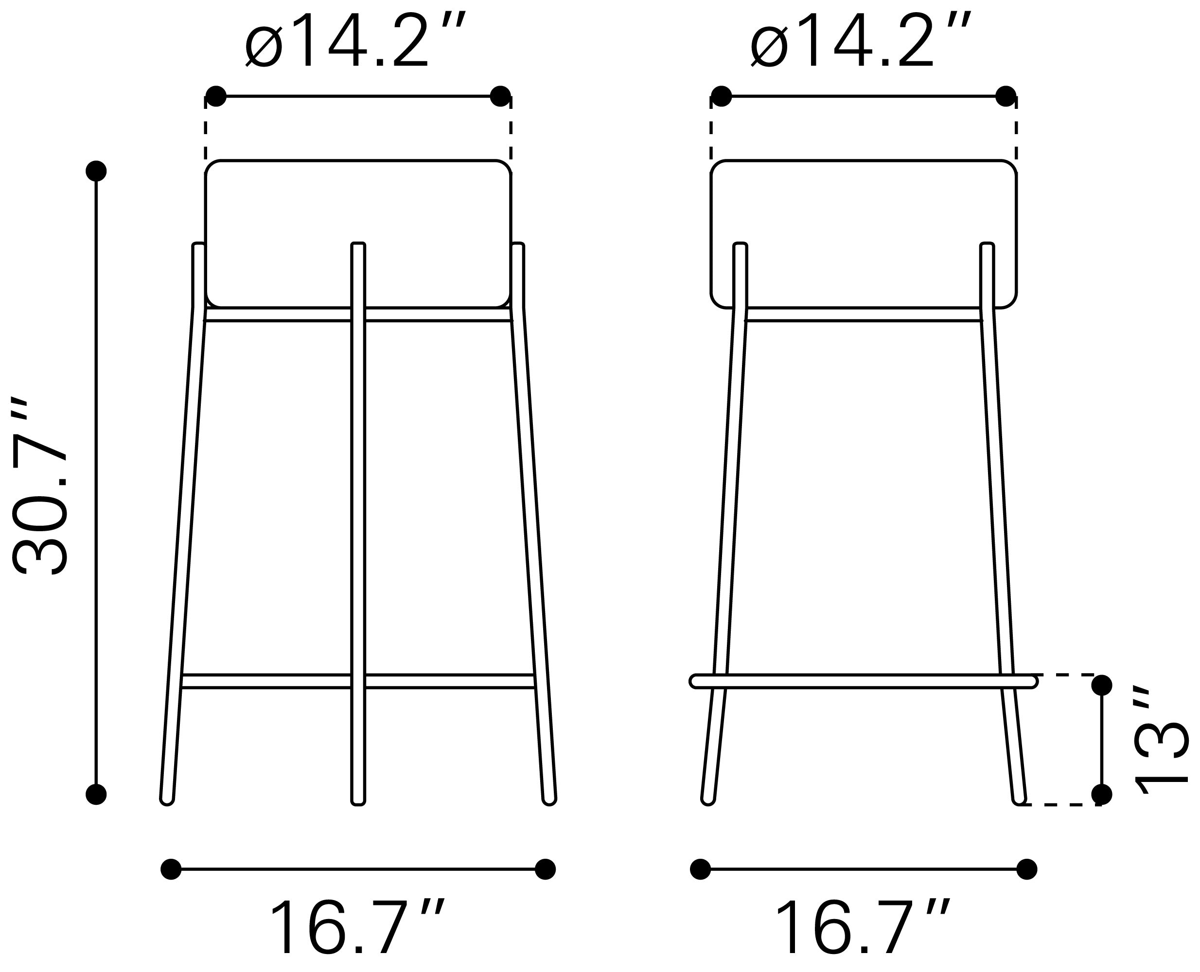 Blanche Barstool Ivory