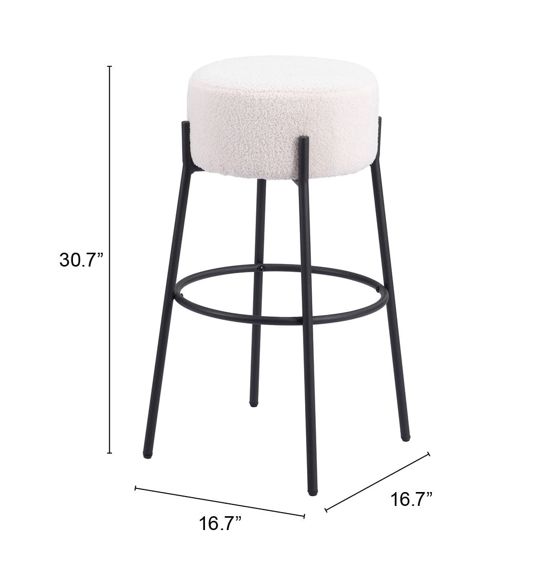 Blanche Barstool Ivory