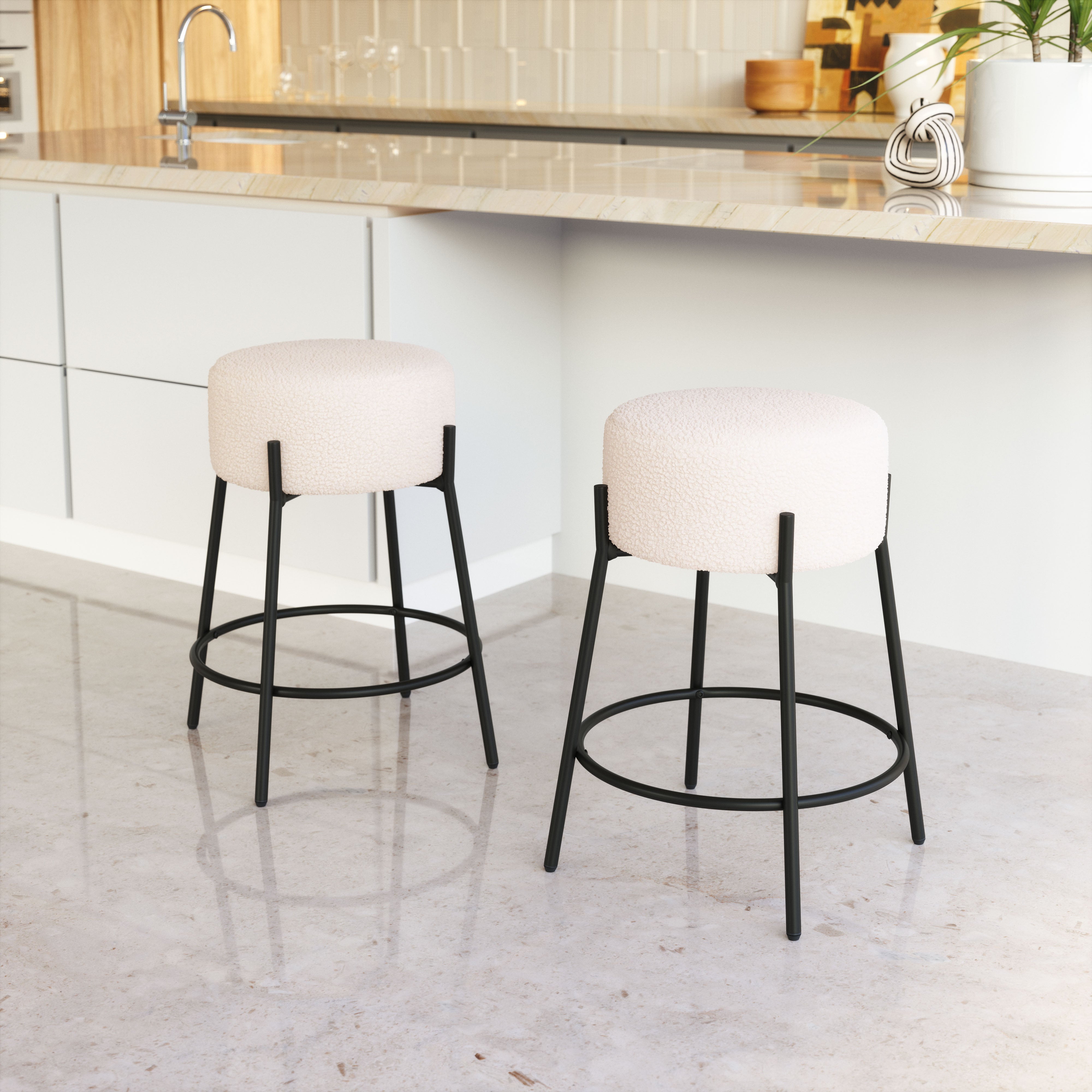 Blanche Counter Stool (Set of 2) Ivory