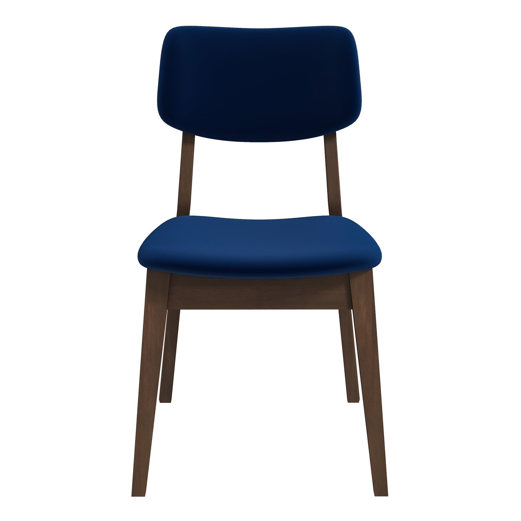 Blue Velvet Solid Back Side Chair (Set Of 2)