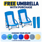Folding Beach Chairs 2-Pack – Mesh Back with Cup Holders
